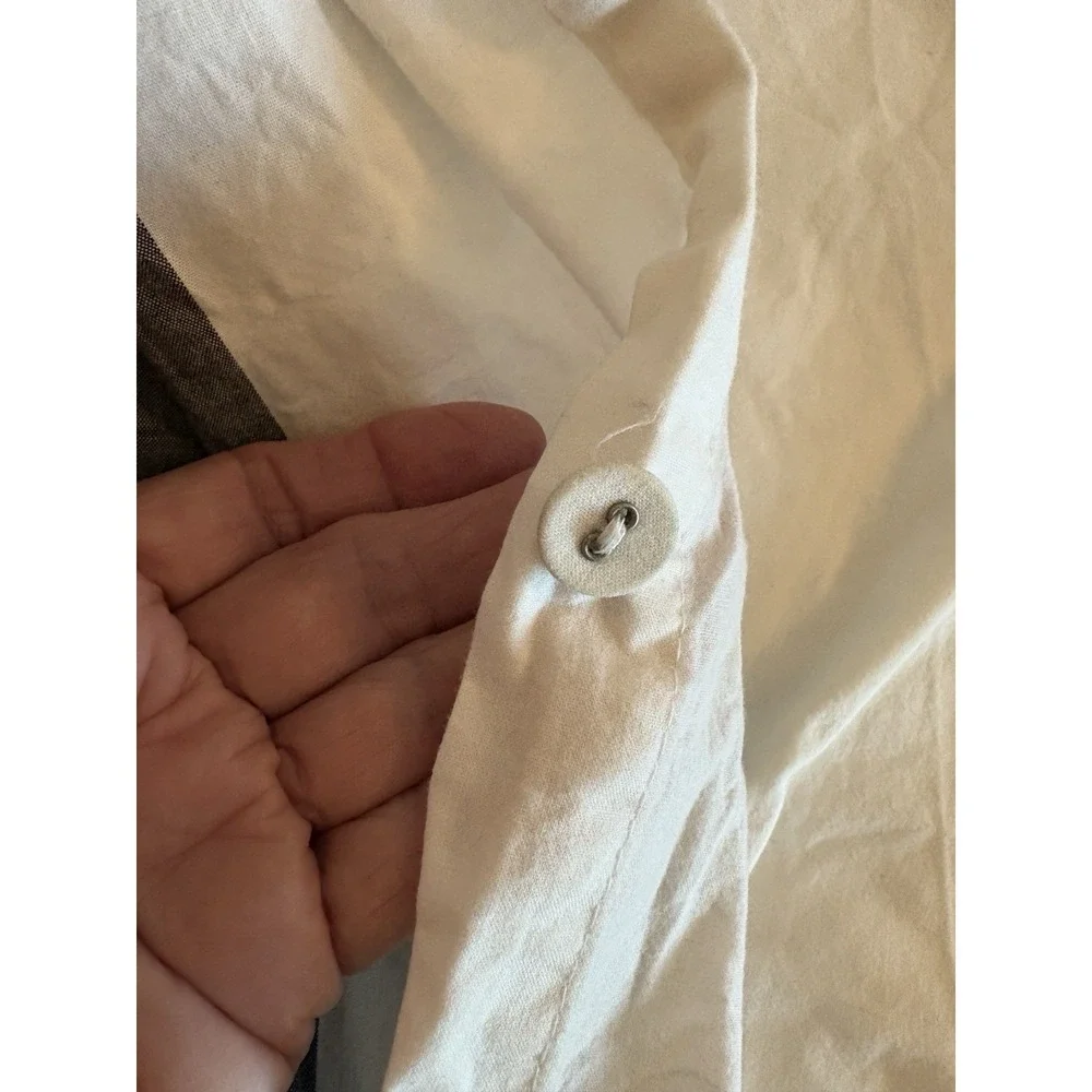 IKEA FULL/QUEEN DUVET‎ COVER ONLY, GRAY & WHITE stripe cotton VGUC